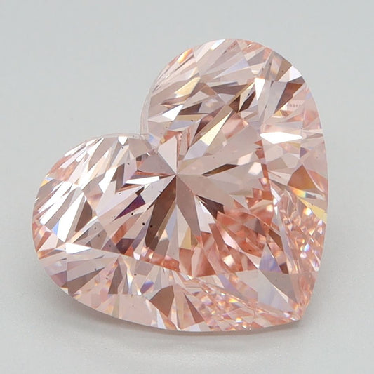 Lab-Grown Heart Diamond - 4.02 Carats, Fancy Intense Pink Color, VS2 Clarity - Certified by IGI - Report Number: LG624435984