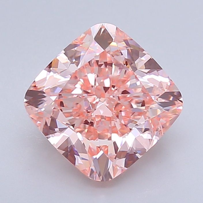 Lab-Grown Cushion Diamond - 4.0 Carats, Fancy Vivid Pink Color, VVS2 Clarity - Certified by IGI - Report Number: LG640491194