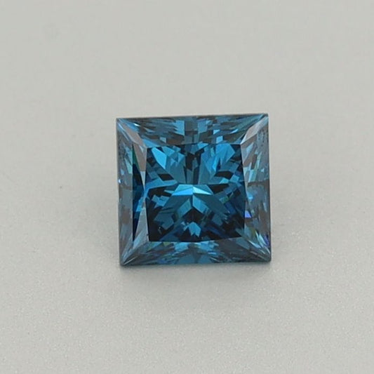 Lab-Grown Princess Diamond - 0.38 Carats, Fancy Deep Blue Color, VS1 Clarity - Certified by IGI - Report Number: LG636418560