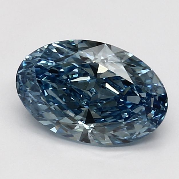 Lab-Grown Oval Diamond - 1.52 Carats, Fancy Vivid Blue Color, VS1 Clarity - Certified by IGI - Report Number: LG595385092