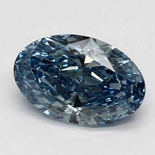 Lab-Grown Oval Diamond - 1.52 Carats, Fancy Vivid Blue Color, VS1 Clarity - Certified by IGI - Report Number: LG595385092