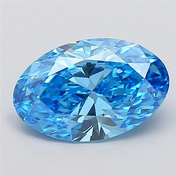 4.01ct Oval Lab Grown Diamond (Colour Fancy Vivid Blue, Clarity VVS2, IGI Certified)