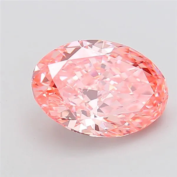 4.01ct Oval Lab Grown Diamond (Colour Fancy Vivid Pink, Clarity VVS1, IGI Certified)