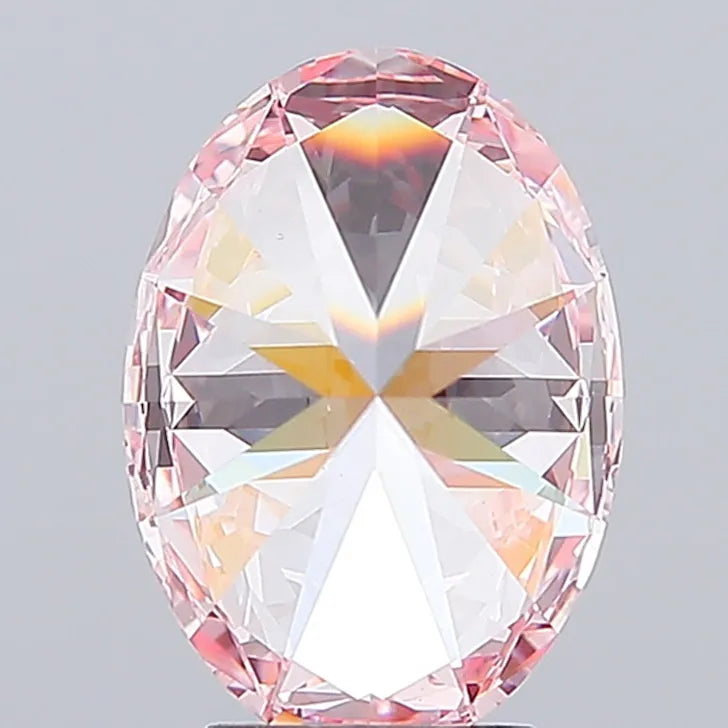 4.02ct Oval Lab Grown Diamond (Colour Fancy Vivid Pink, Clarity VVS2, IGI Certified)