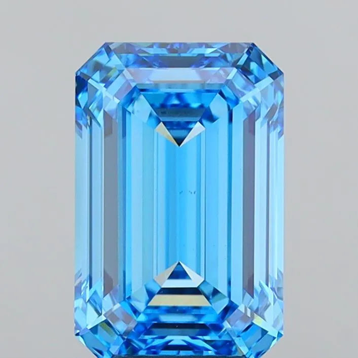 4.06ct Emerald Lab Grown Diamond (Colour Fancy Vivid Blue, Clarity VS1, IGI Certified)
