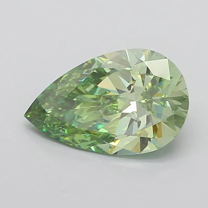 4.06ct Pear Lab Grown Diamond (Colour Fancy Vivid Green, Clarity VS1, IGI Certified)