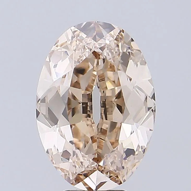 4.08ct Oval Lab Grown Diamond (Colour Light Brown, Clarity VVS2, IGI Certified)