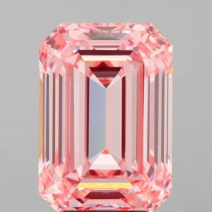 4.42ct Emerald Lab Grown Diamond (Colour Fancy Vivid Pink, Clarity VVS2, IGI Certified)