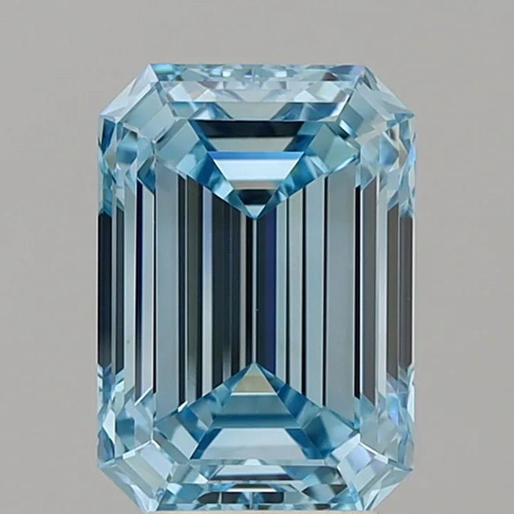 4.51ct Emerald Lab Grown Diamond (Colour Fancy Vivid Blue, Clarity VVS1, IGI Certified)