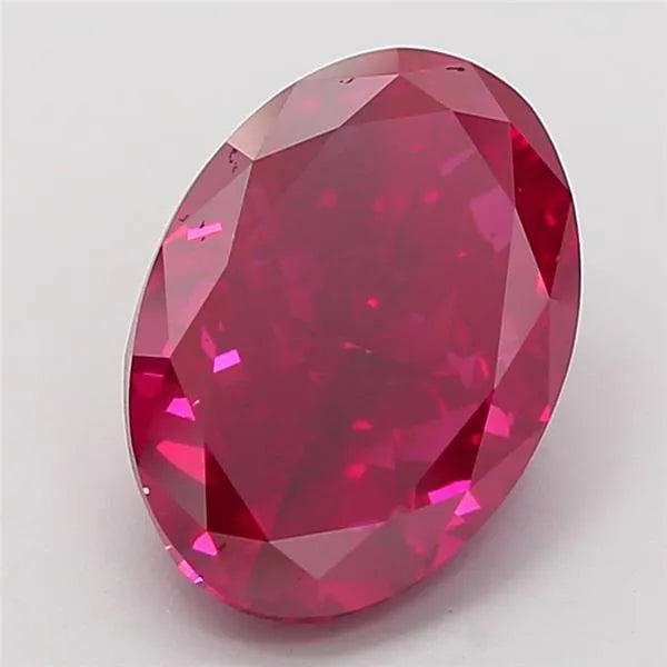 4.60ct Oval Lab Grown Diamond (Colour Fancy Vivid Red, Clarity VS2, IGI Certified)