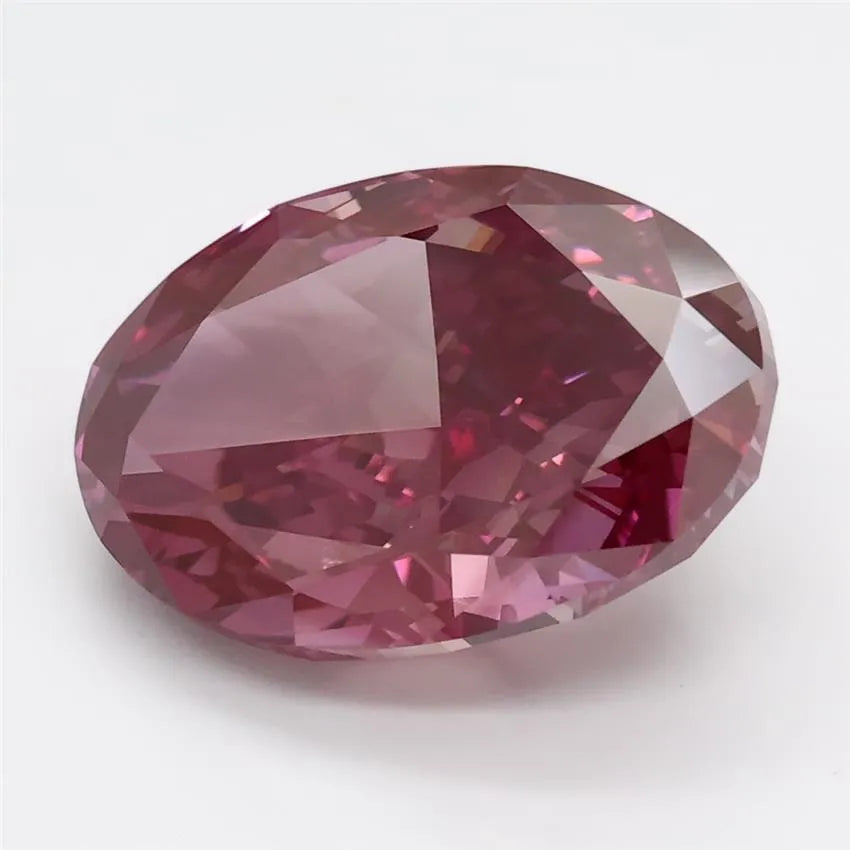 4.88ct Oval Lab Grown Diamond (Colour Fancy Vivid Brownish Pink, Clarity VS1, IGI Certified)