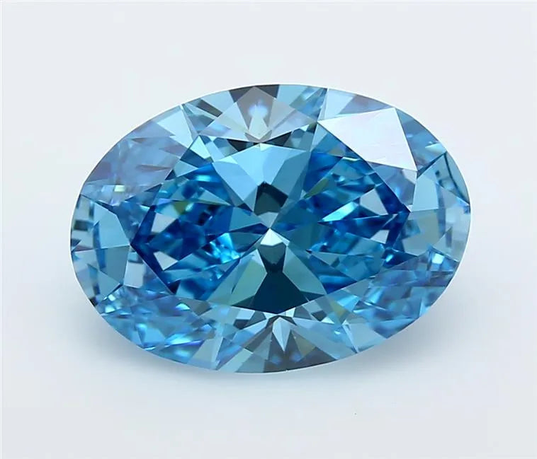4.97ct Oval Lab Grown Diamond (Colour Fancy Vivid Blue, Clarity VS1, IGI Certified)
