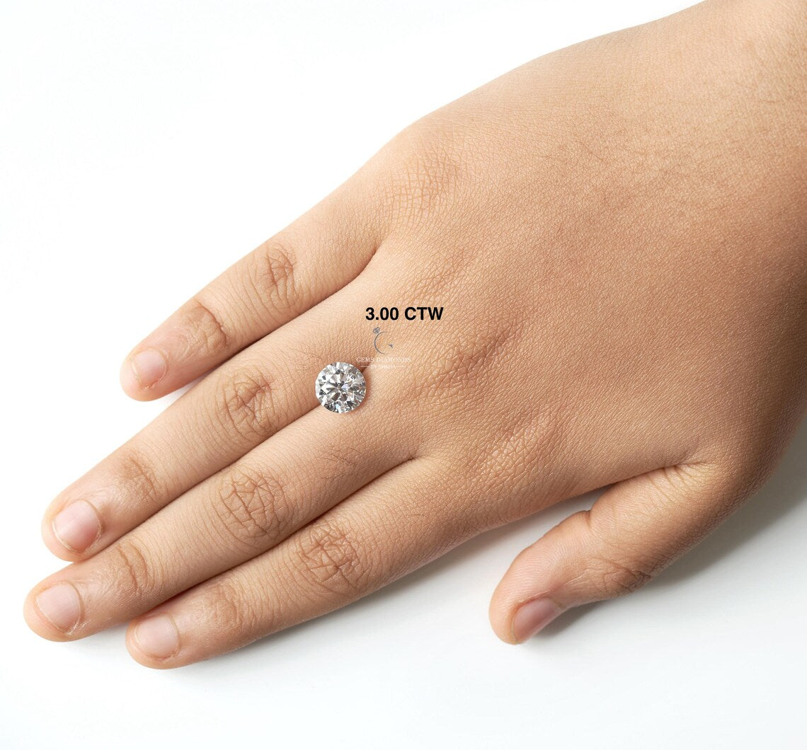 IGI Certified Round Lab Grown Diamond – D–E Color, VS1+ Clarity, Excellent Cut (1ct–4ct)