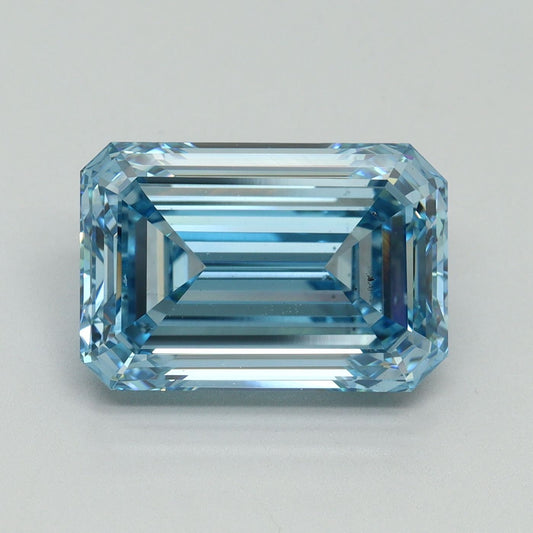 Lab-Grown Emerald Diamond - 6.25 Carats, Fancy Vivid Blue Color, VS2 Clarity - Certified by IGI - Report Number: LG636438496