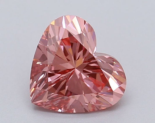 Lab-Grown Heart Diamond - 1.01 Carats, Fancy Vivid Pink Color, VS1 Clarity - Certified by IGI - Report Number: LG615367002