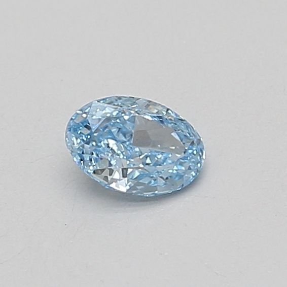 Lab-Grown Oval Diamond - 0.32 Carats, Fancy Vivid Blue Color, VS1 Clarity - Certified by IGI - Report Number: LG681545061