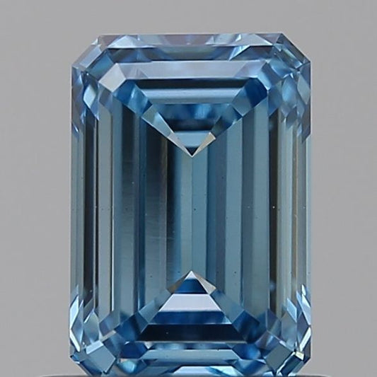 Lab-Grown Emerald Diamond - 0.79 Carats, Fancy Intense Blue Color, VS1 Clarity - Certified by IGI - Report Number: LG584351866