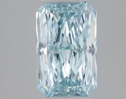 Lab-Grown Radiant Diamond - 0.41 Carats, Fancy Intense Green Color, VS1 Clarity - Certified by IGI - Report Number: LG667437652