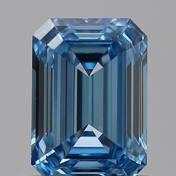 Lab-Grown Emerald Diamond - 0.87 Carats, Fancy Vivid Blue Color, VS1 Clarity - Certified by IGI - Report Number: LG584356124