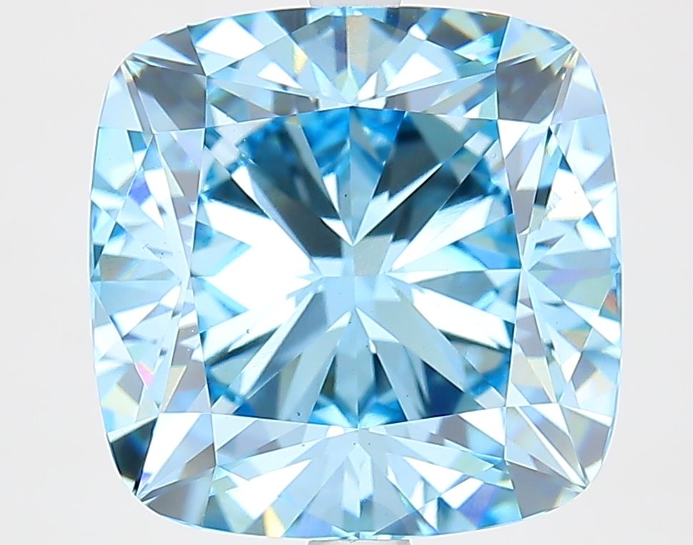 Lab-Grown Cushion Diamond - 7.02 Carats, Fancy Vivid Blue Color, VS1 Clarity - Certified by IGI - Report Number: LG623448365