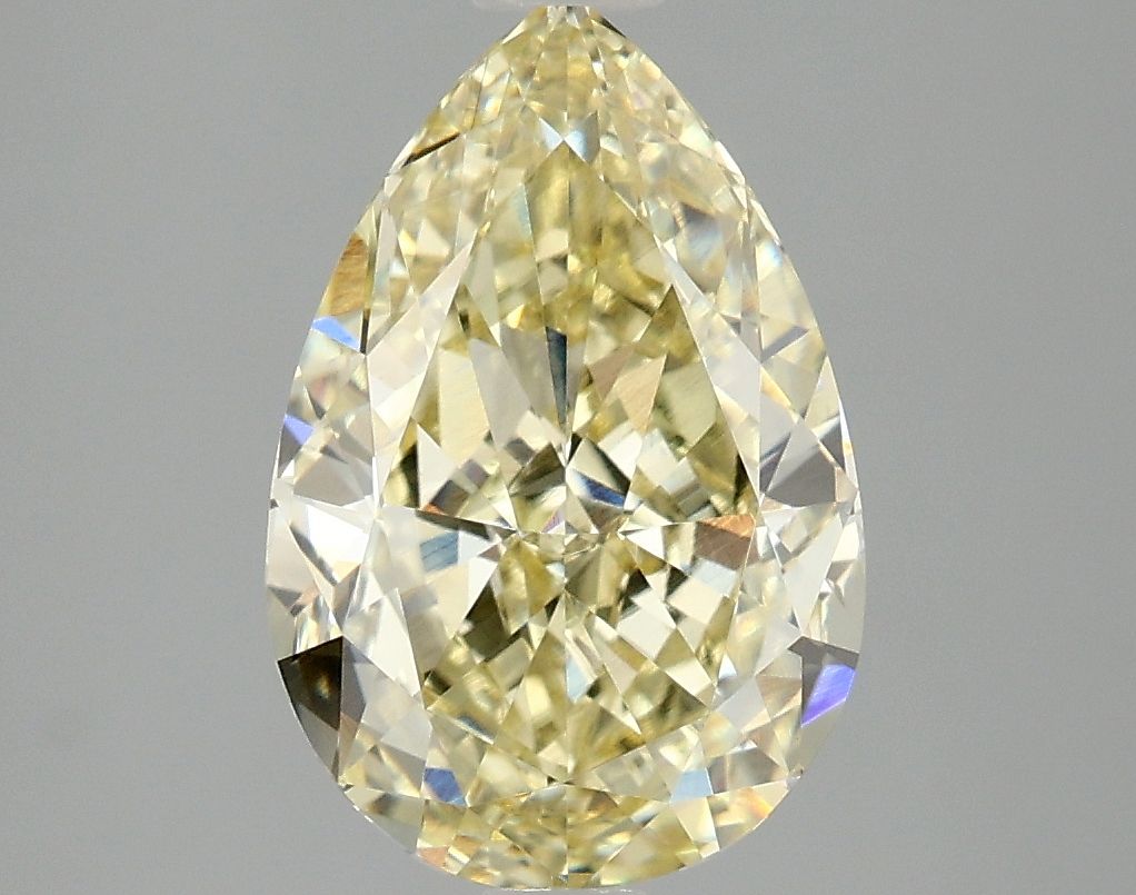 Lab-Grown Pear Diamond - 3.1 Carats, Fancy Yellow Color, VVS2 Clarity - Certified by IGI - Report Number: LG692509808