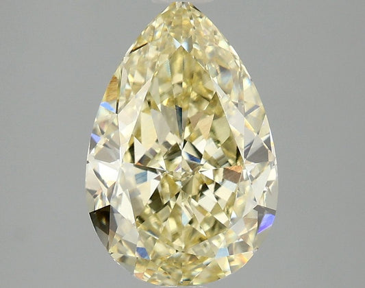 Lab-Grown Pear Diamond - 3.1 Carats, Fancy Yellow Color, VVS2 Clarity - Certified by IGI - Report Number: LG692509808