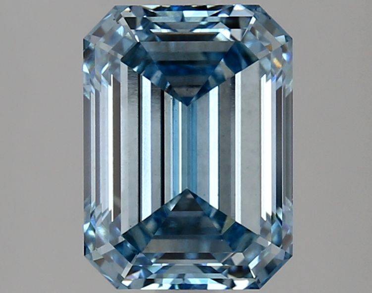 Lab-Grown Emerald Diamond - 3.03 Carats, Fancy Vivid Blue Color, VS2 Clarity - Certified by IGI - Report Number: LG636422647