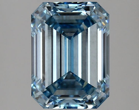 Lab-Grown Emerald Diamond - 3.03 Carats, Fancy Vivid Blue Color, VS2 Clarity - Certified by IGI - Report Number: LG636422647