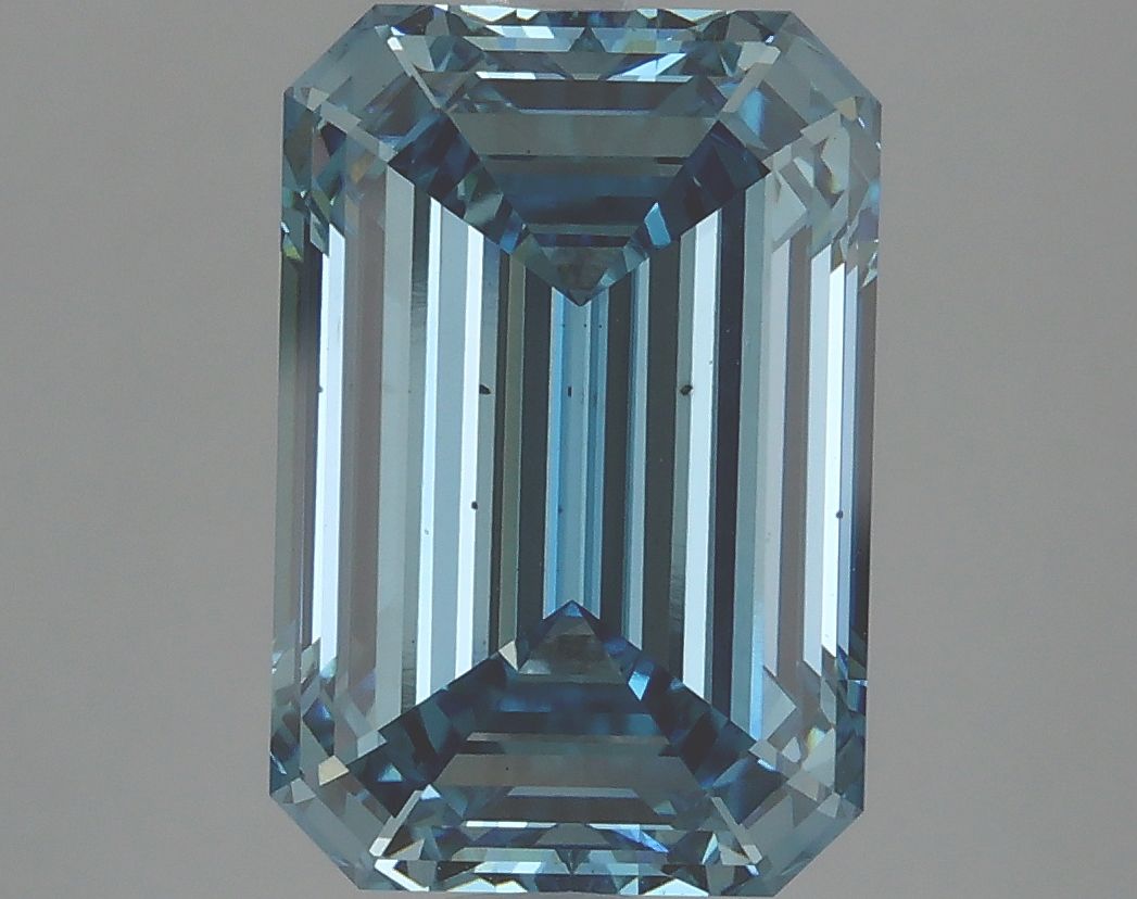 Lab-Grown Emerald Diamond - 5.21 Carats, Fancy Intense Blue Color, VS2 Clarity - Certified by IGI - Report Number: LG625410169