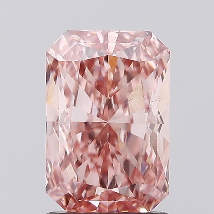 Lab-Grown Radiant Diamond - 1.5 Carats, Fancy Vivid Pink Color, VS2 Clarity - Certified by IGI - Report Number: LG595380190