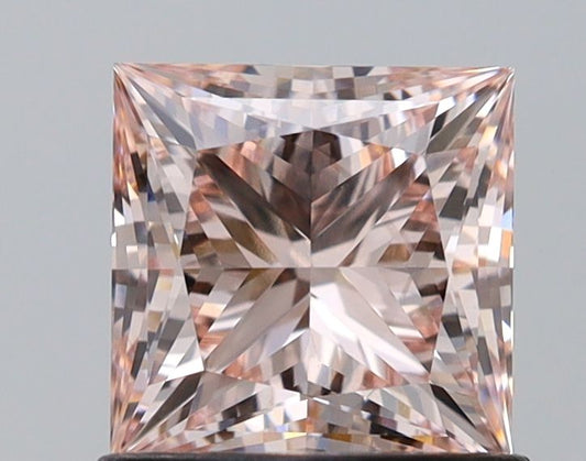 Lab-Grown Princess Diamond - 0.96 Carats, Light Pink Color, VS1 Clarity - Certified by IGI - Report Number: LG669483184