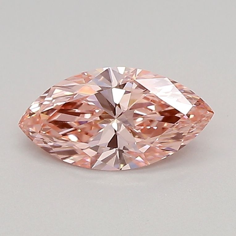 Lab-Grown Marquise Diamond - 0.68 Carats, Fancy Vivid Pink Color, VVS2 Clarity - Certified by IGI - Report Number: LG685545201
