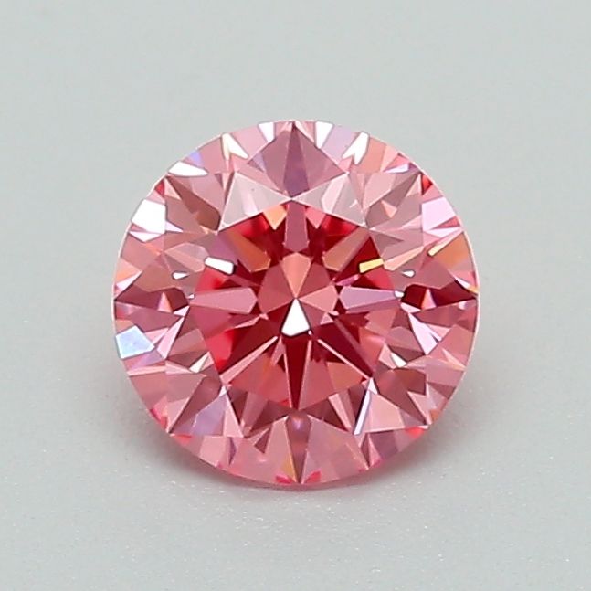 Lab-Grown Round Diamond - 0.7 Carats, Fancy Vivid Pink Color, VS1 Clarity - Certified by IGI - Report Number: LG656484806