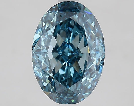 Lab-Grown Oval Diamond - 2.54 Carats, Fancy Vivid Blue Color, VS1 Clarity - Certified by IGI - Report Number: LG662471751