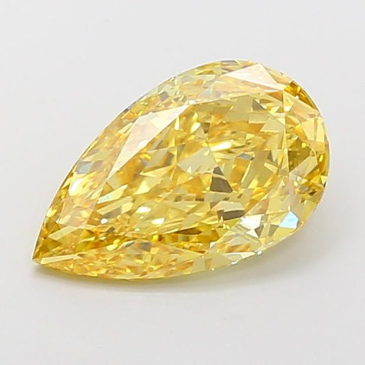 Lab-Grown Pear Diamond - 3.59 Carats, Fancy Vivid Yellow Color, VS1 Clarity - Certified by IGI - Report Number: LG683592819