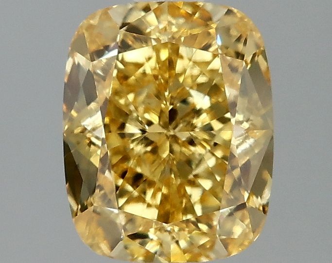 Lab-Grown Cushion Diamond - 2.07 Carats, Fancy Vivid Yellow Color, VS1 Clarity - Certified by IGI - Report Number: LG642450093