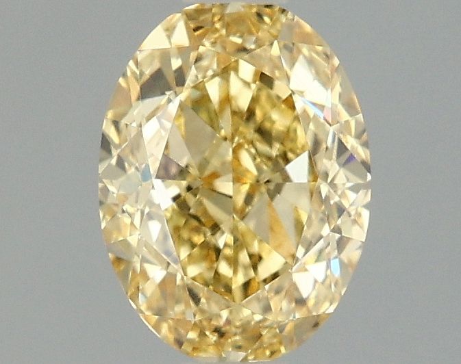 Lab-Grown Oval Diamond - 1.54 Carats, Fancy Vivid Yellow Color, VVS2 Clarity - Certified by IGI - Report Number: LG677567722