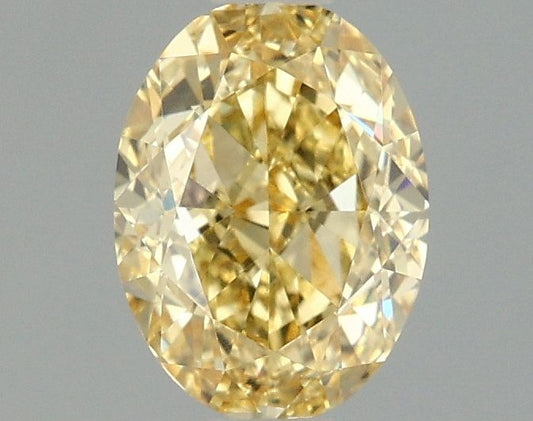 Lab-Grown Oval Diamond - 1.54 Carats, Fancy Vivid Yellow Color, VVS2 Clarity - Certified by IGI - Report Number: LG677567722