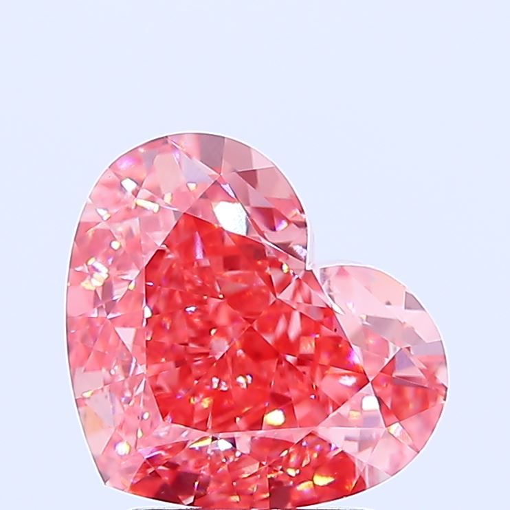 Lab-Grown Heart Diamond - 3.02 Carats, Fancy Vivid Pink Color, VS1 Clarity - Certified by IGI - Report Number: LG673419055