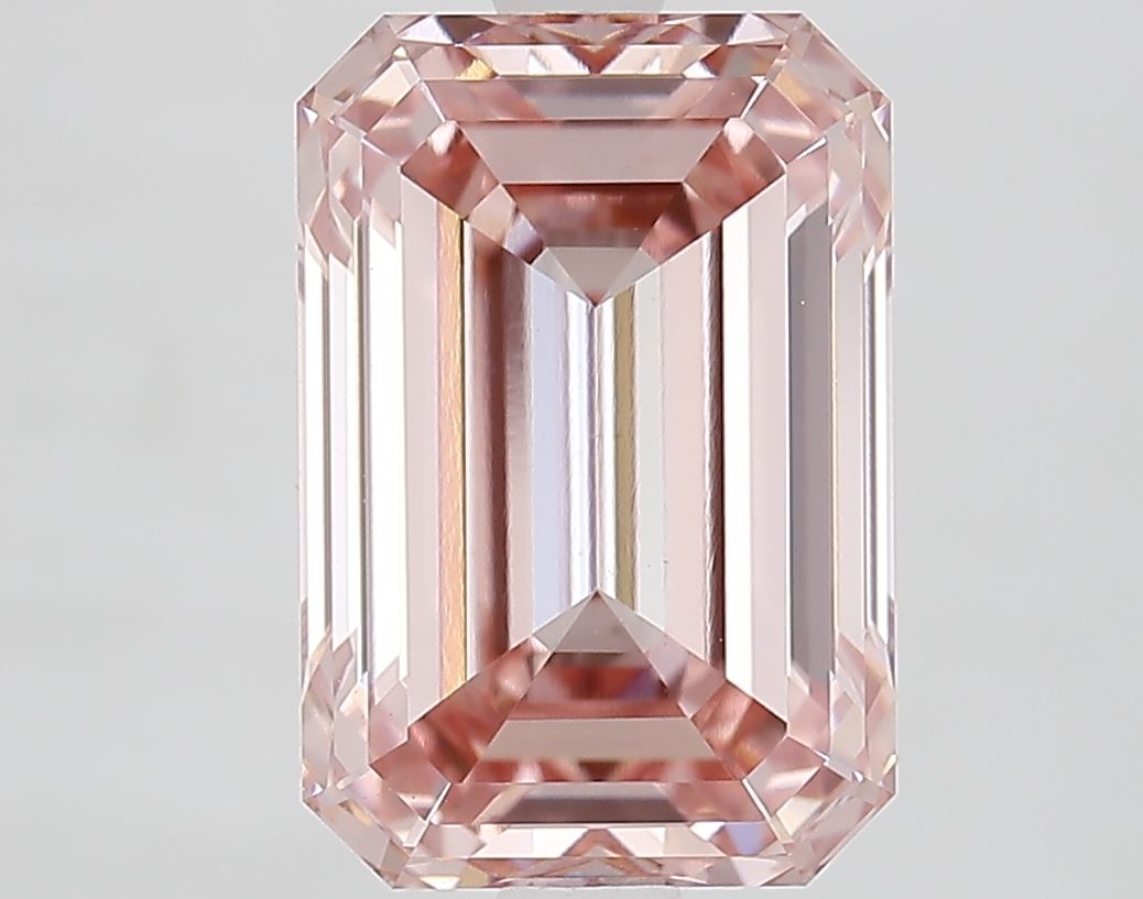 Lab-Grown Emerald Diamond - 3.52 Carats, Fancy Intense Pink Color, VVS2 Clarity - Certified by IGI - Report Number: LG687572476
