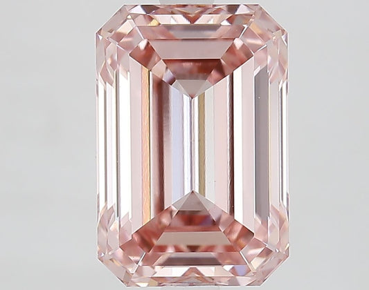 Lab-Grown Emerald Diamond - 3.52 Carats, Fancy Intense Pink Color, VVS2 Clarity - Certified by IGI - Report Number: LG687572476