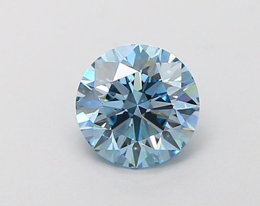 Lab-Grown Round Diamond - 1.1 Carats, Fancy Vivid Blue Color, VVS2 Clarity - Certified by IGI - Report Number: LG660422336