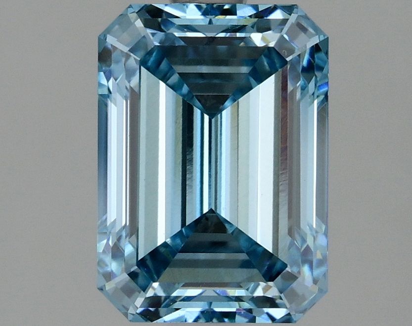 Lab-Grown Emerald Diamond - 2.04 Carats, Fancy Intense Blue Color, VVS2 Clarity - Certified by IGI - Report Number: LG637461497