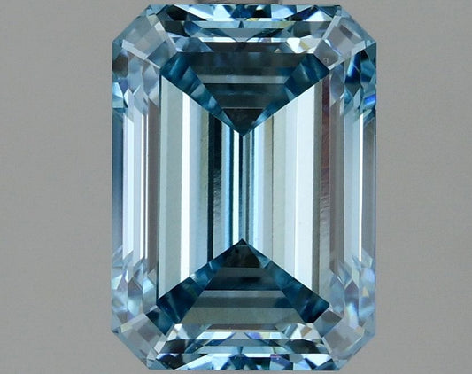 Lab-Grown Emerald Diamond - 2.04 Carats, Fancy Intense Blue Color, VVS2 Clarity - Certified by IGI - Report Number: LG637461497