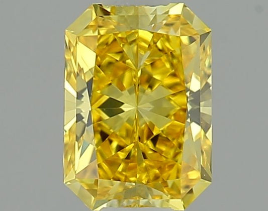 Lab-Grown Radiant Diamond - 0.52 Carats, Fancy Vivid Yellow Color, VVS1 Clarity - Certified by IGI - Report Number: LG635427869