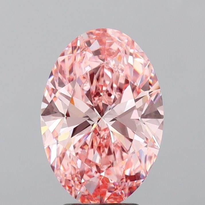 Lab-Grown Oval Diamond - 4.0 Carats, Fancy Vivid Pink Color, VS1 Clarity - Certified by IGI - Report Number: LG678518194