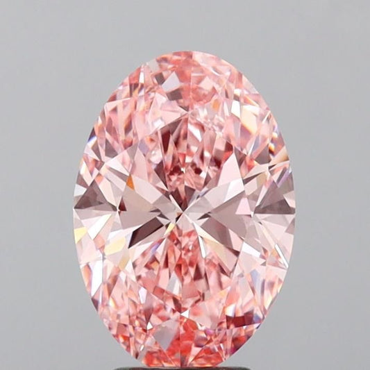 Lab-Grown Oval Diamond - 4.0 Carats, Fancy Vivid Pink Color, VS1 Clarity - Certified by IGI - Report Number: LG678518194