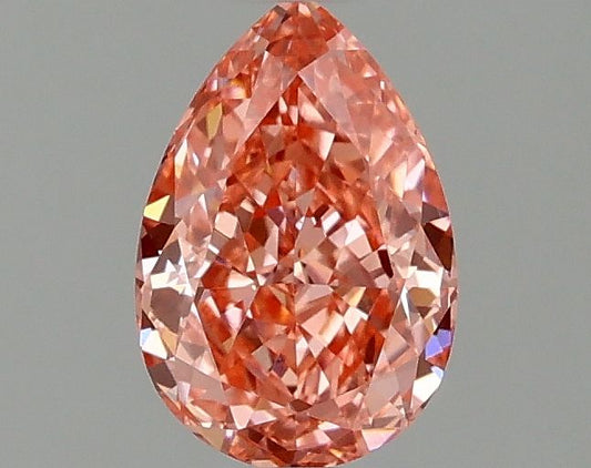Lab-Grown Pear Diamond - 1.01 Carats, Fancy Vivid Pink Color, VVS2 Clarity - Certified by IGI - Report Number: LG677579197