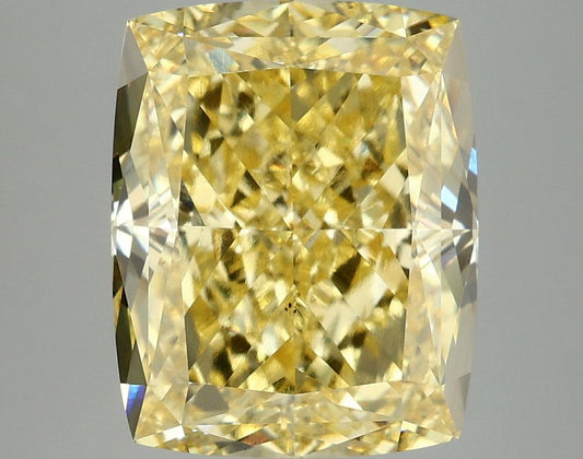 Lab-Grown Cushion Diamond - 7.17 Carats, Fancy Vivid Yellow Color, VS2 Clarity - Certified by IGI - Report Number: LG677549907