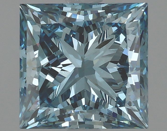 Lab-Grown Princess Diamond - 2.99 Carats, Fancy Vivid Blue Color, VS1 Clarity - Certified by IGI - Report Number: LG625410058